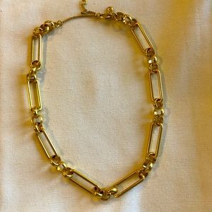 Gold chain long link necklace